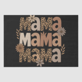 Papel De Seda Aestética Mama Typografia Leopard Gift