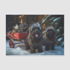 Papel De Seda Affenpinscher Snowy Sleigh Passeia Decência de Nat