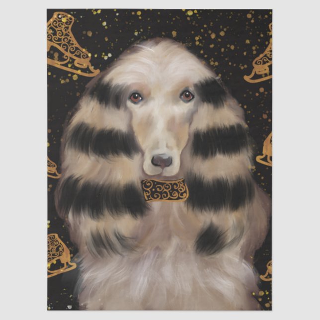PAPEL DE SEDA AFGHAN HOUND GOLD  (Frente )