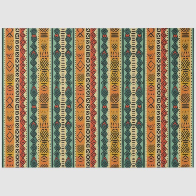 Papel De Seda África Ashanti Akan Gana Padrão Étnico Tribal (Frente )