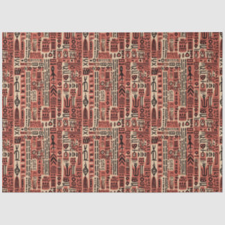 Papel De Seda África Dogon Mali Padrão de Aquarela Tribal Étnica