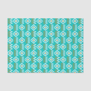 Papel De Seda África Kente Dark Aqua Teal Blue Diamond