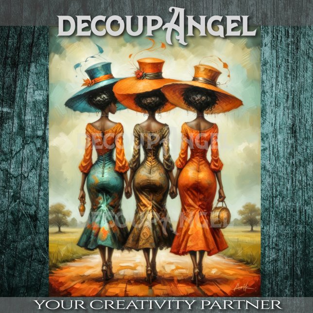 Papel De Seda África: três mulheres na Decoupage da Harmonia (Criador carregado)