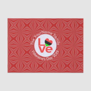Papel De Seda African American Red Letters LOVE Flag Personalize