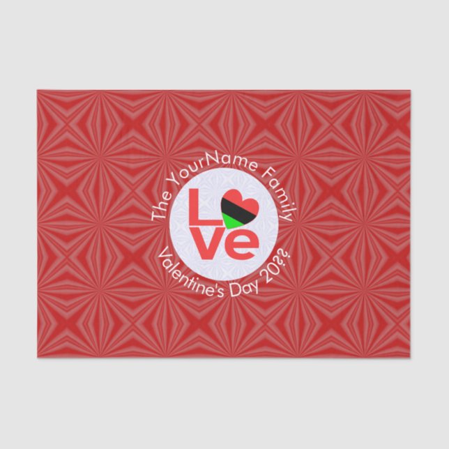 Papel De Seda African American Red Letters LOVE Flag Personalize (Frente )
