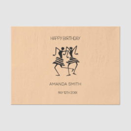 Papel De Seda African Art, Silhouette Celebration Dancers