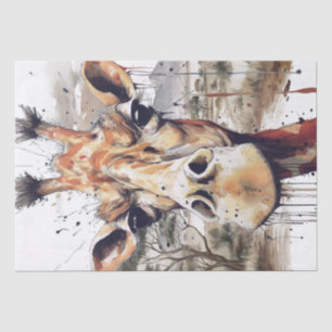 Papel De Seda African Giraffe Caricature Funny Safari