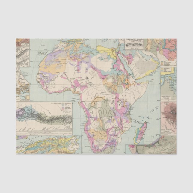 Papel De Seda Afrika - mapa do atlas de África (Frente )