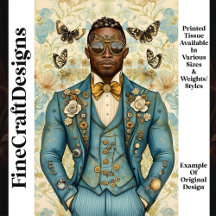 Afro-Americano Steampunk Male Blue P8 Decoupage