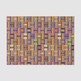 Papel De Seda Afro-Cores De Vidro Múltiplo-Colisor Kente K45