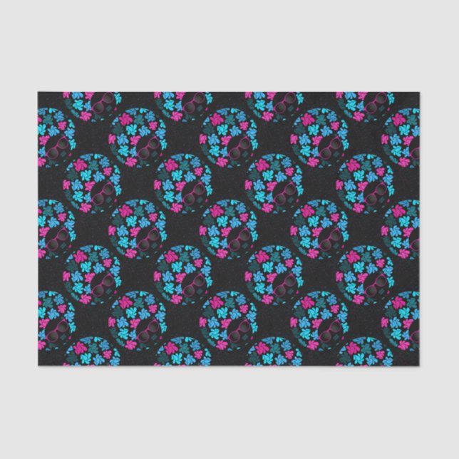 Papel De Seda Afro Diva Turquesa e Rosa Quente (Frente )