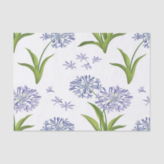 Papel De Seda agapanthus African lily flowers seamless pattern