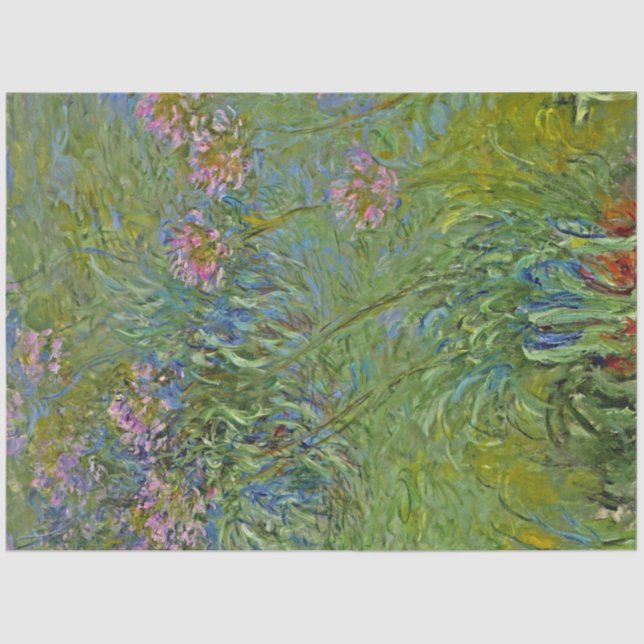 Papel De Seda Agapanthus Flowers (por Claude Monet) (Frente )