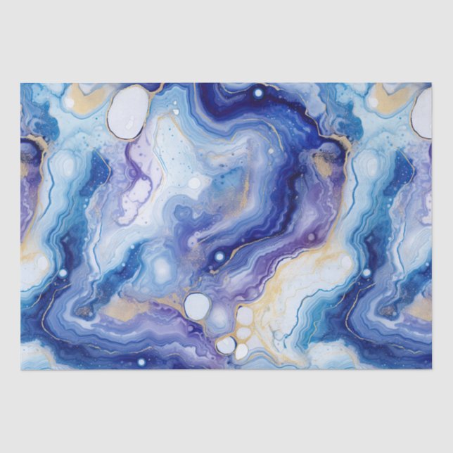 Papel De Seda Ágata Celestial | Padrão Abstrato de Pedra de Galá (Frente )