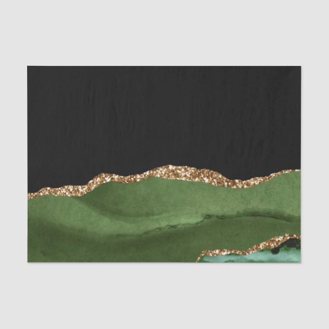 Papel De Seda Ágata Contemporânea Verde Esmeralda Mármore (Frente )