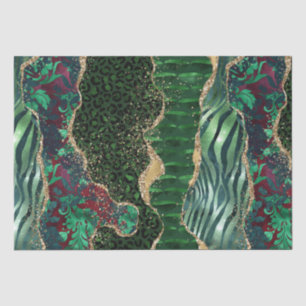 Papel De Seda Ágata da Selva Padrão de Geodo de Impressão Anim
