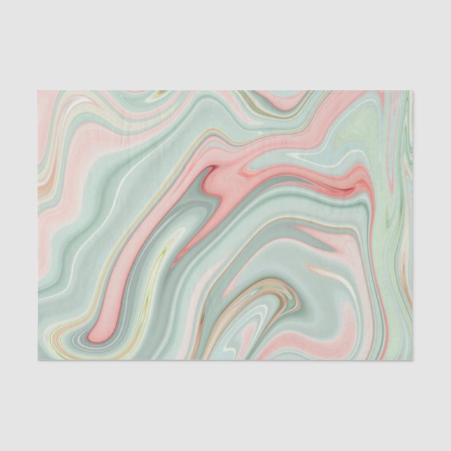 Papel De Seda Ágata/mármore verde e rosa (Frente )