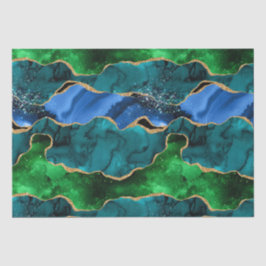 Papel De Seda Agitação da relva azul e verde