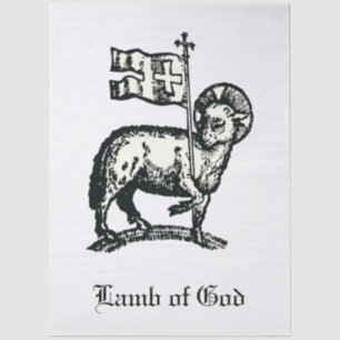 Papel De Seda Agnus Dei O Cordeiro Pascal de Deus Arte Refinada