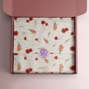 Papel De Seda Agosto Nascimento Mês Flores Poppy Gladiolus