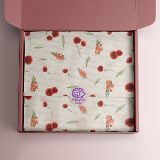 Papel De Seda Agosto Nascimento Mês Flores Poppy Gladiolus