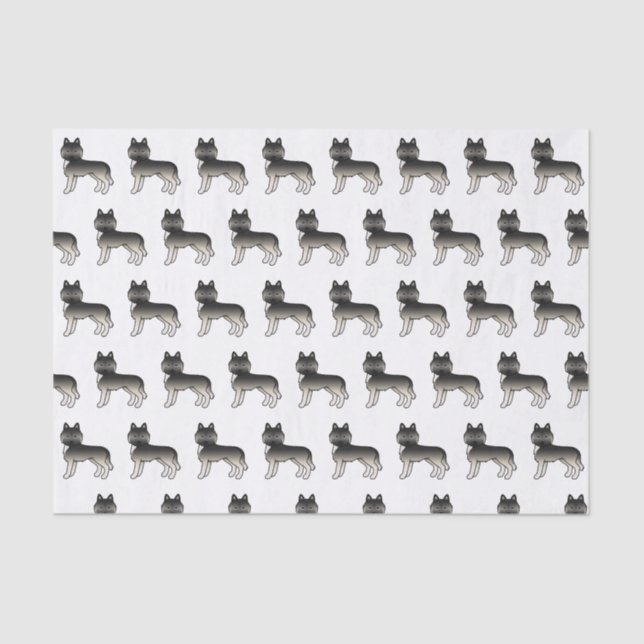 Papel De Seda Agouti Siberian Husky Cute Dog Patterno (Frente )