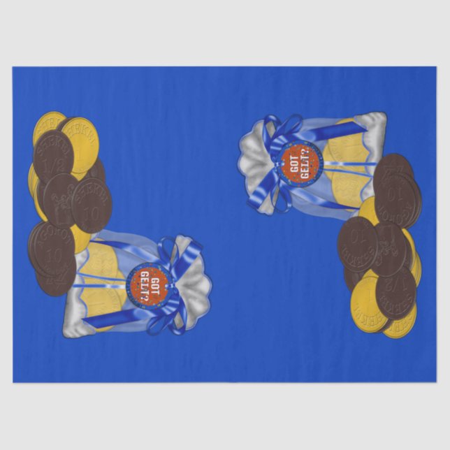 Papel De Seda Agrupamento De Moedas Com Gelt-Chocolate (Frente )