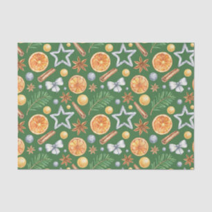 Papel De Seda Água - Cor - de - Natal - Arroz Laranja, Cookie Cu