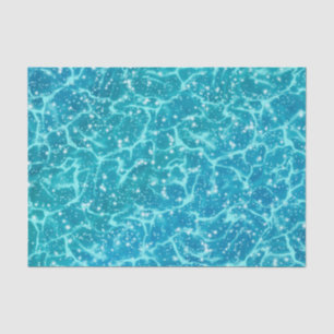 Papel De Seda Água do mar azul com faíscas