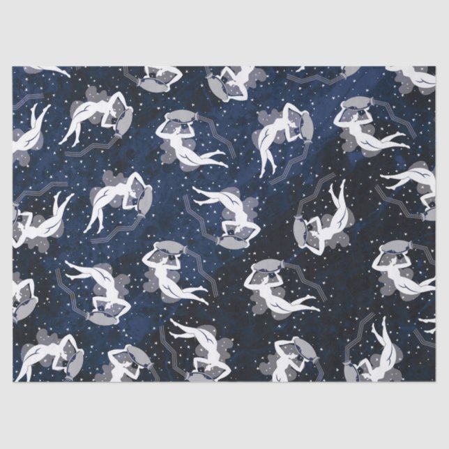 Papel De Seda Água do zodíaco do Aquário que carrega a mulher (Frente )