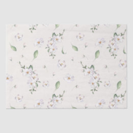 Papel De Seda Água Elegante de Primavera em Aquarela Floral