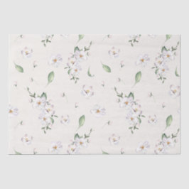 Papel De Seda Água Elegante de Primavera em Aquarela Floral