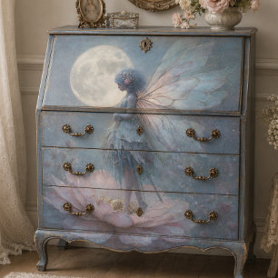 Papel De Seda Água-forte Fantasia Decoupage Fada Rosa Encantada