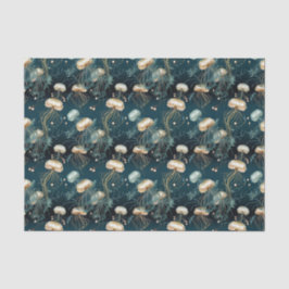 Papel De Seda Água-viva Eetoral Dourada e Teal