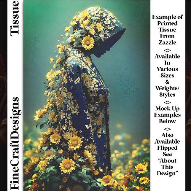 Papel De Seda Aguardente de girassol em robe floral DT2R (Criador carregado)