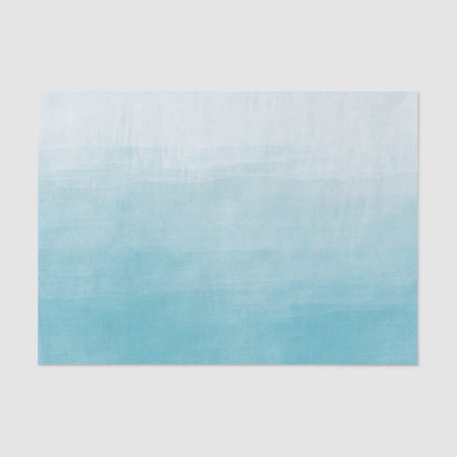 Papel De Seda Aguarela Ombre da felicidade do Aqua (Frente )