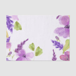 Papel De Seda Aguarela roxa bonito floral