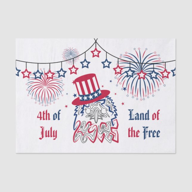 Papel De Seda Águia Americana do Dia da Independência em 4 de ju (Frente )