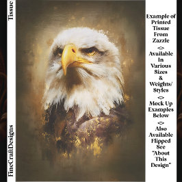 Papel De Seda Águia Americana Majestosa, Arte em Estilo a Óleo E