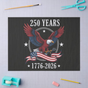 Papel De Seda Águia e Bandeira 250 Anos 1776-2026 250º