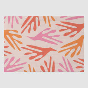 Papel De Seda Ailanthus Modern Boho Abstrato Padrão Cor de Rosa 