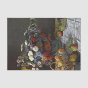 Papel De Seda "Ainda a vida com flores e Frutas" de Claude Monet