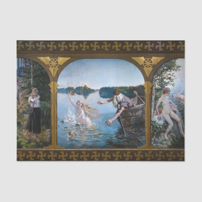 Papel De Seda Akseli Gallen-Kallela - Aino Triptych (Frente )