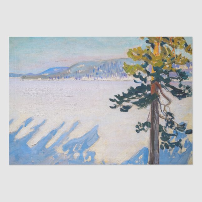 Papel De Seda Akseli Gallen-Kallela - Lago Ruovesi no inverno (Frente )