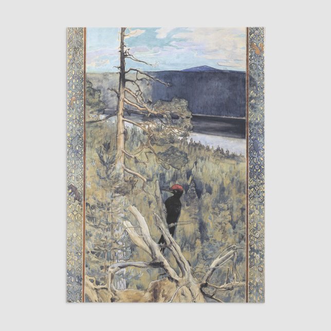 Papel De Seda Akseli Gallen-Kallela - Pica-Pau Negro Excelente (Criador carregado)