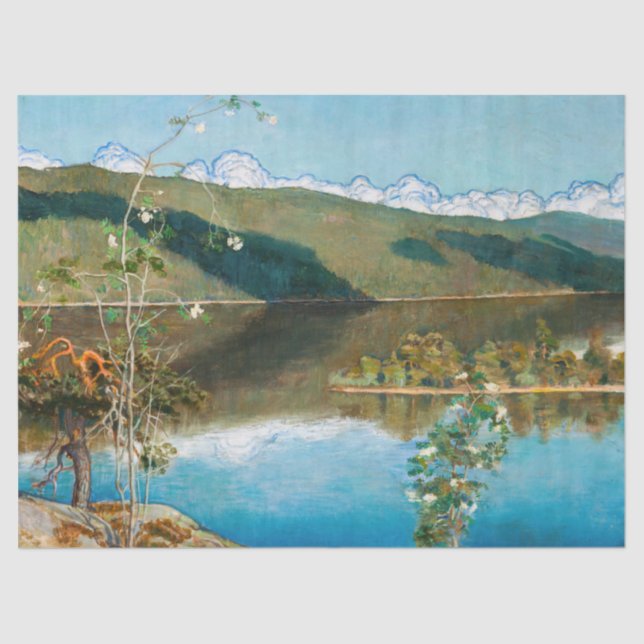 Papel De Seda Akseli Gallen-Kallela - Thunderclouds no Horizonte (Frente )