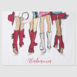 Papel De Seda Alabama Damas Fashion Crimson Cowboy Boots Hats