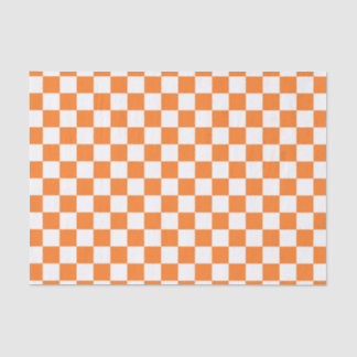 Papel De Seda Alaranjado e branco Checkered