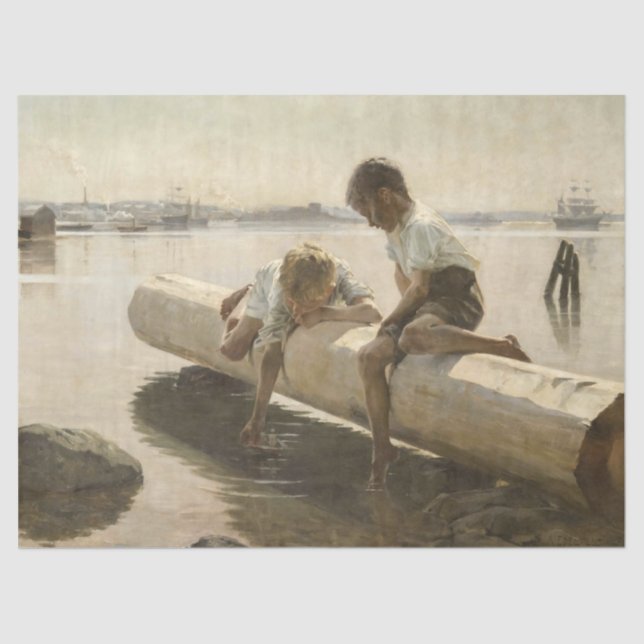 Papel De Seda Albert Edelsense - Dois meninos em um registro (Frente )