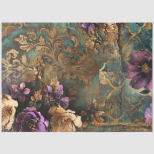 Papel De Seda Álbum de Recortes Relevo Damasco e Colagem Floral